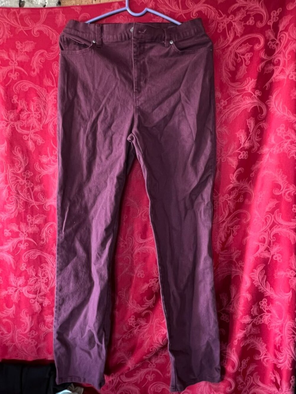 Gloria Vanderbilt Burgundy Plum Skinny Pants
